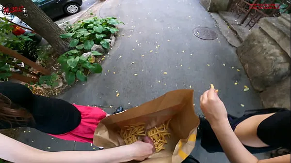 Big Public double handjob in the fries b a g ... I'm jerkin'it! A whole new way to love McDonald's best Clips