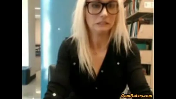 Big Sexy hot blonde gets caught masturbating in public library best Clips